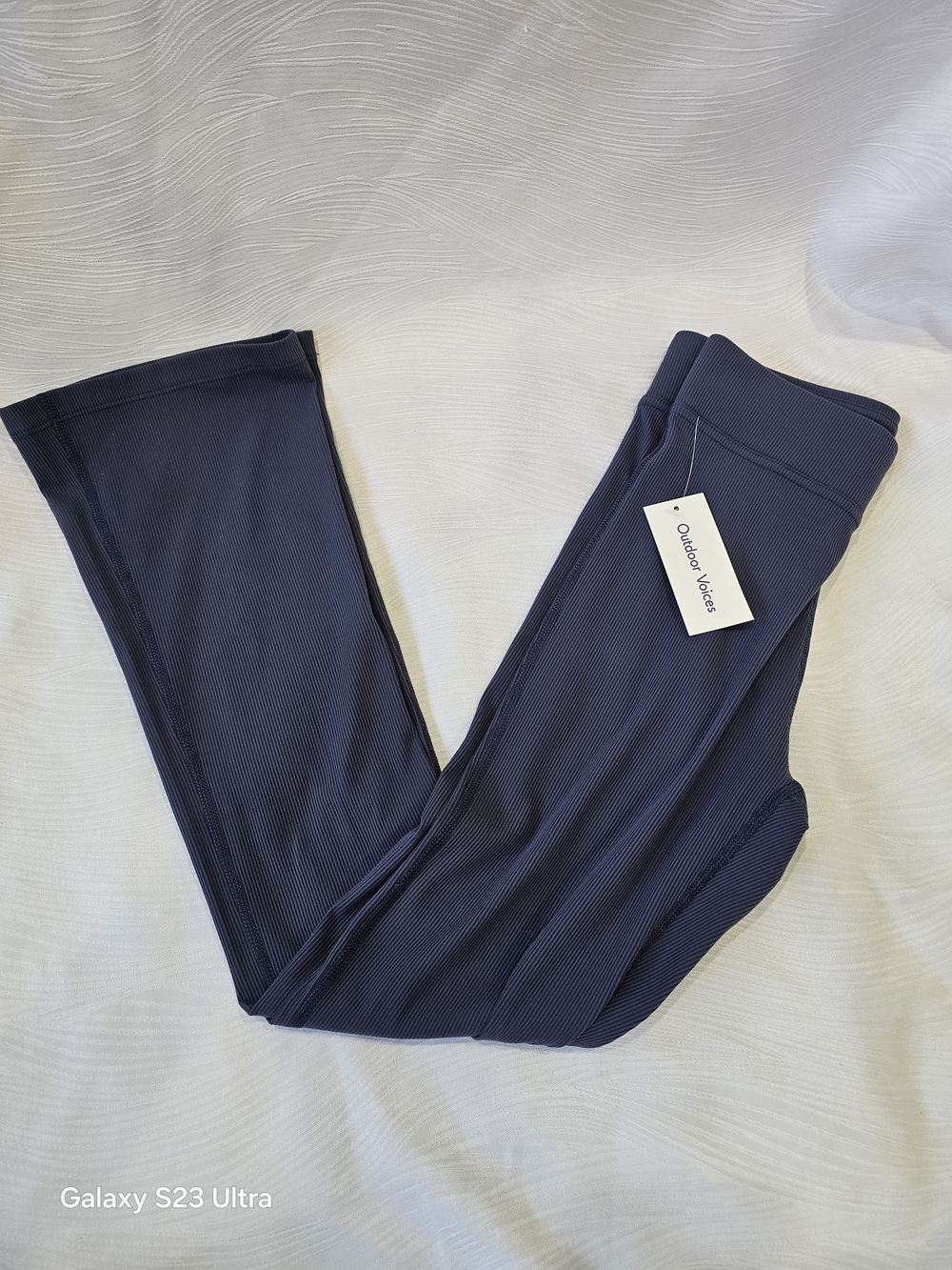 Outdoor Voices Superform Ribbed Dark Navy Flare Yoga Pants XS - Picture 9 of 14